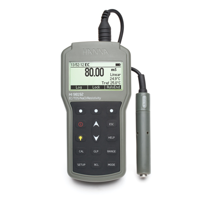 哈納專業(yè)級(jí)微電腦EC-TDS-電阻率-NaCI-°C測(cè)定儀HI98192